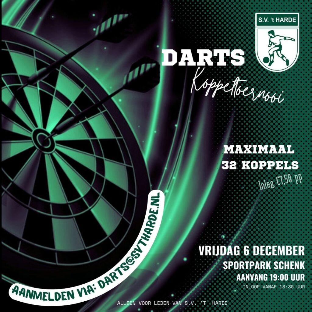 Darts(koppel)toernooi bij S.V. ‘t Harde