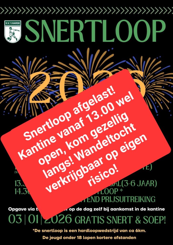 Snertloop afgelast!