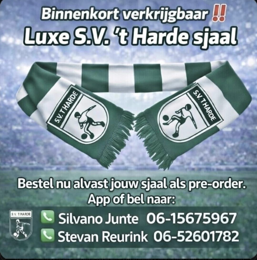 Pré order nu jouw LUXE S.V. ’t Harde sjaal!