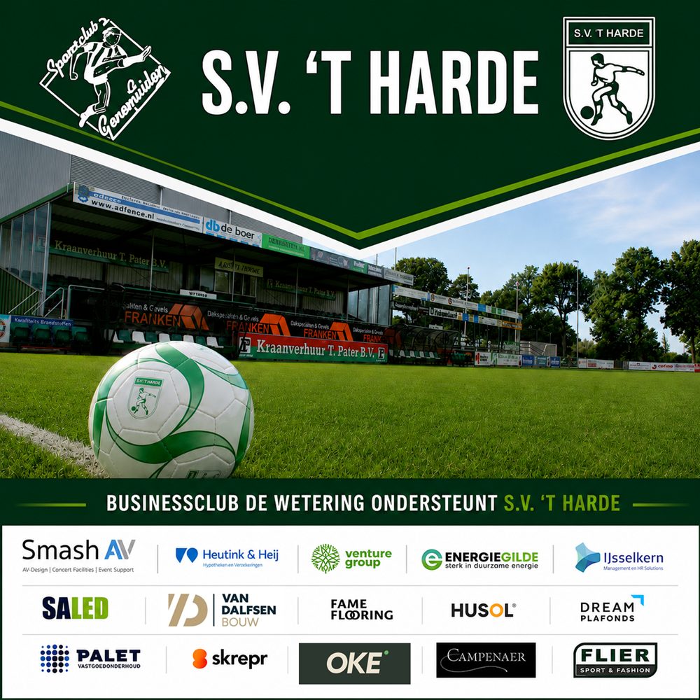 Sponsoren Businessclub De Wetering van Sportclub Genemuiden ondersteunen ook S.V. ’t Harde!