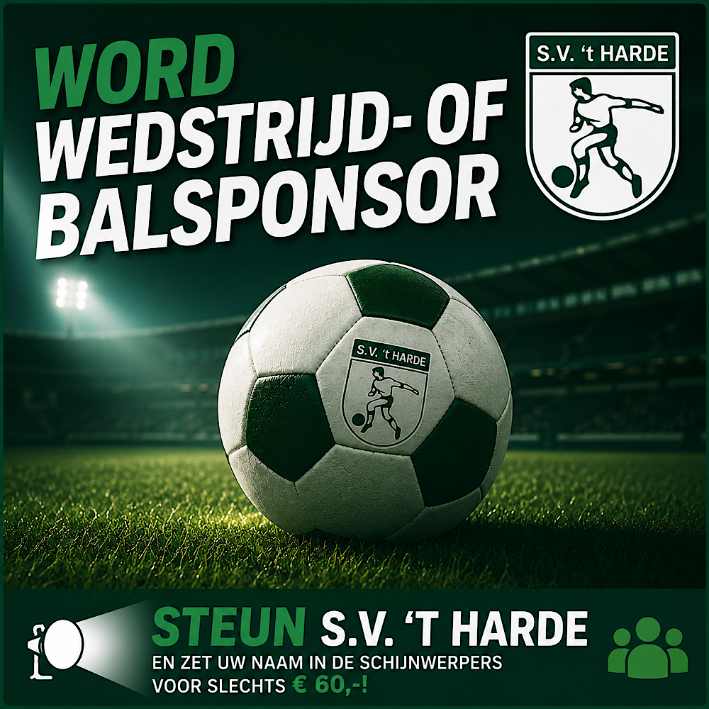 Word wedstrijd- of balsponsor bij S.V. ’t Harde!